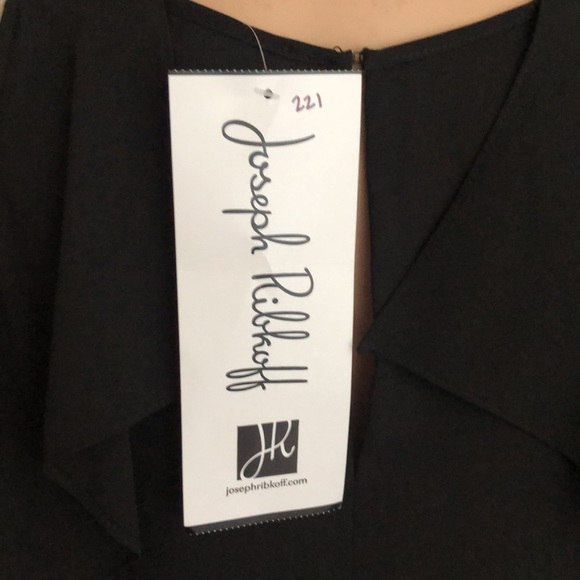 Joseph Ribkoff Black Ruffled Cold Shoulder Top - Picture 9 of 10